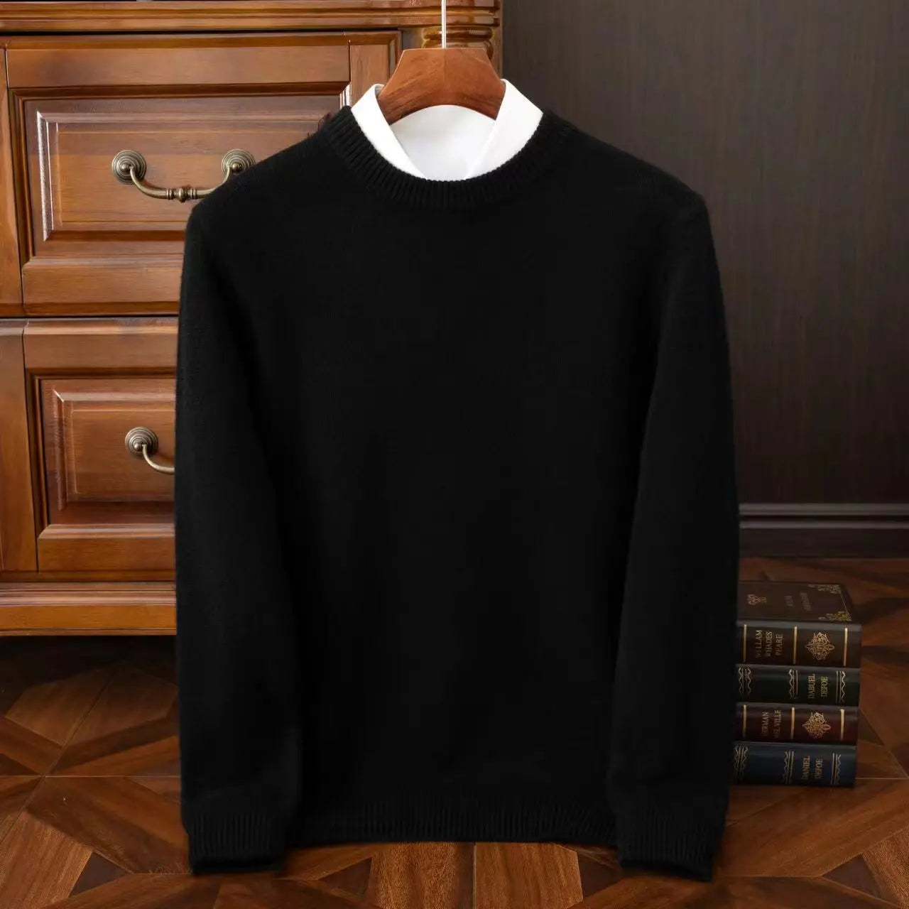 Men's Wool Knit O-Neck Pullover Sweater — Loose Oversized Korean Casual Top | Autumn Winter