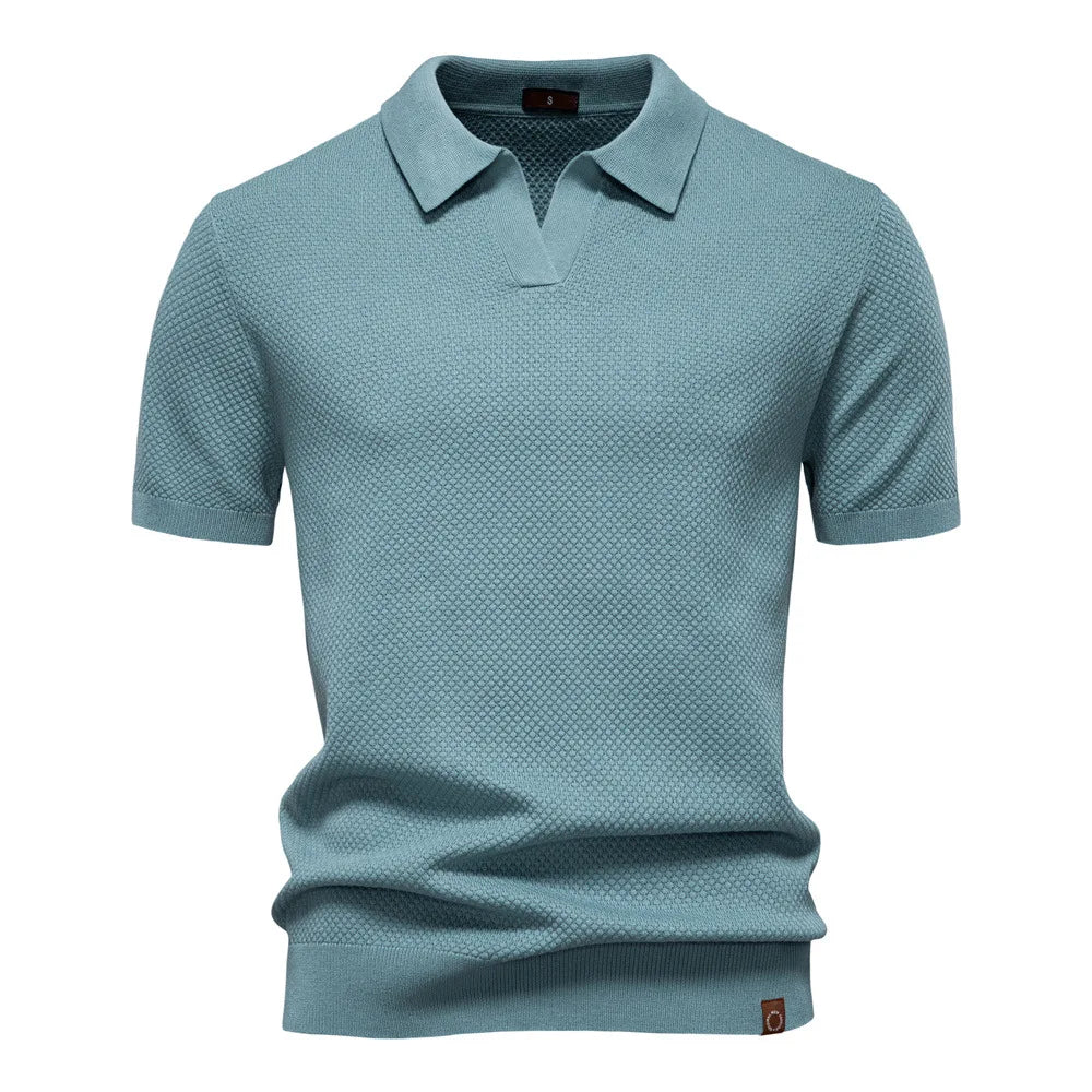 Men's Smart Casual Solid Color Polo Shirt — Short Sleeve Loose Fit Breathable Summer Top