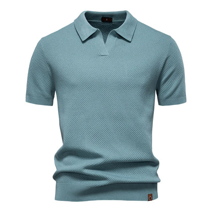 Men's Smart Casual Solid Color Polo Shirt — Short Sleeve Loose Fit Breathable Summer Top
