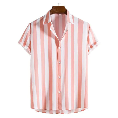 Men's Printed Short Sleeve Casual Shirt — Lapel Loose Fit All-Season Top | 8 Colors S–5XL