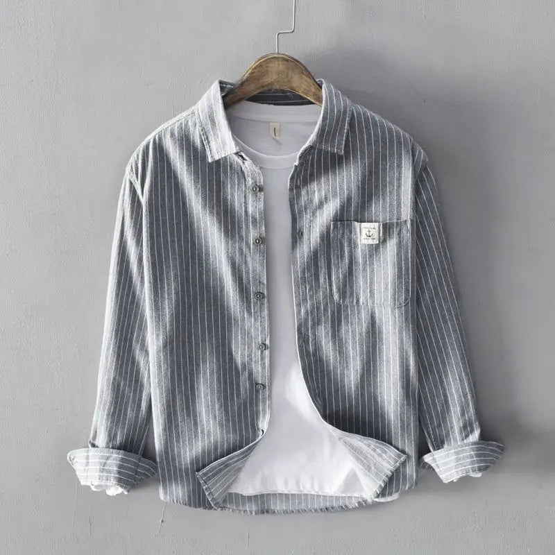 Men's Floral Gothic Long Sleeve Shirt — Square Neck Button Slim Fit Harajuku Casual Top