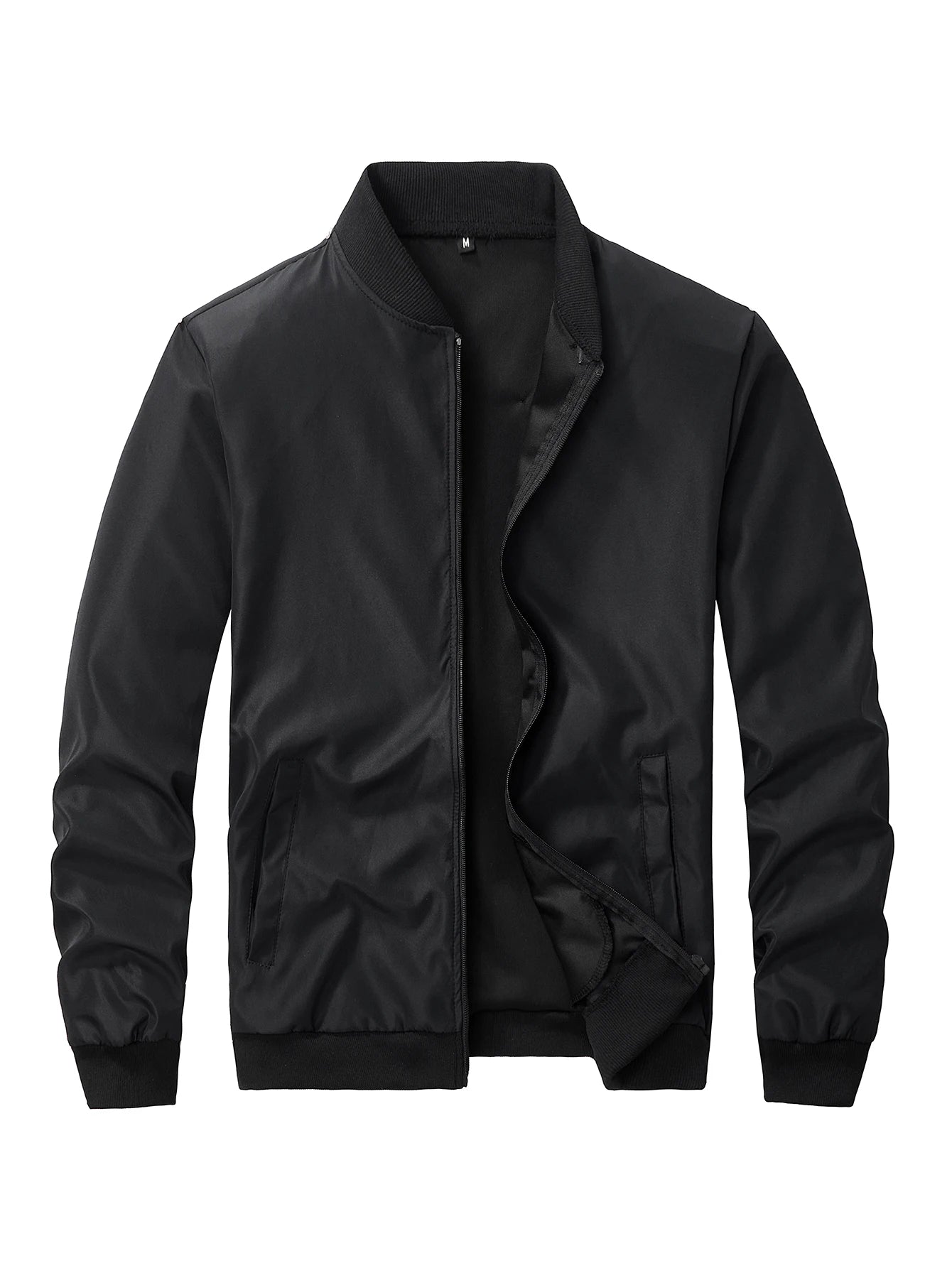 Men's Baseball Collar Jacket — Lightweight Zip-Up Casual Thin Coat