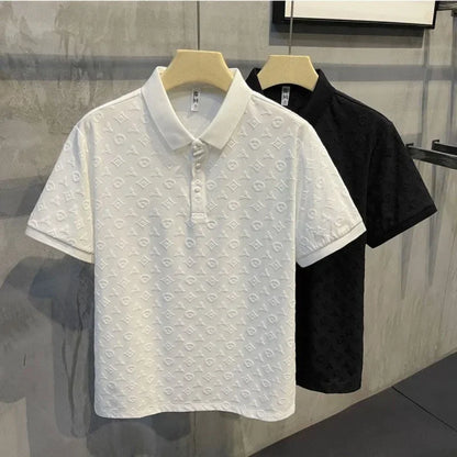 Men's Ice Silk Polo Shirt — Slim Fit Breathable Short Sleeve Business Casual Tee