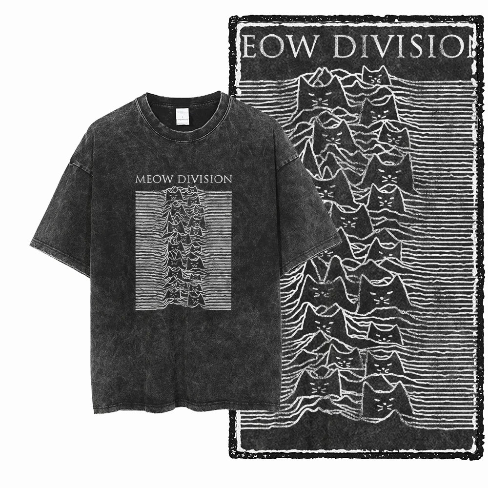 Men's Graphic Print Cotton T-Shirt — Acid Washed Vintage Streetwear Tee