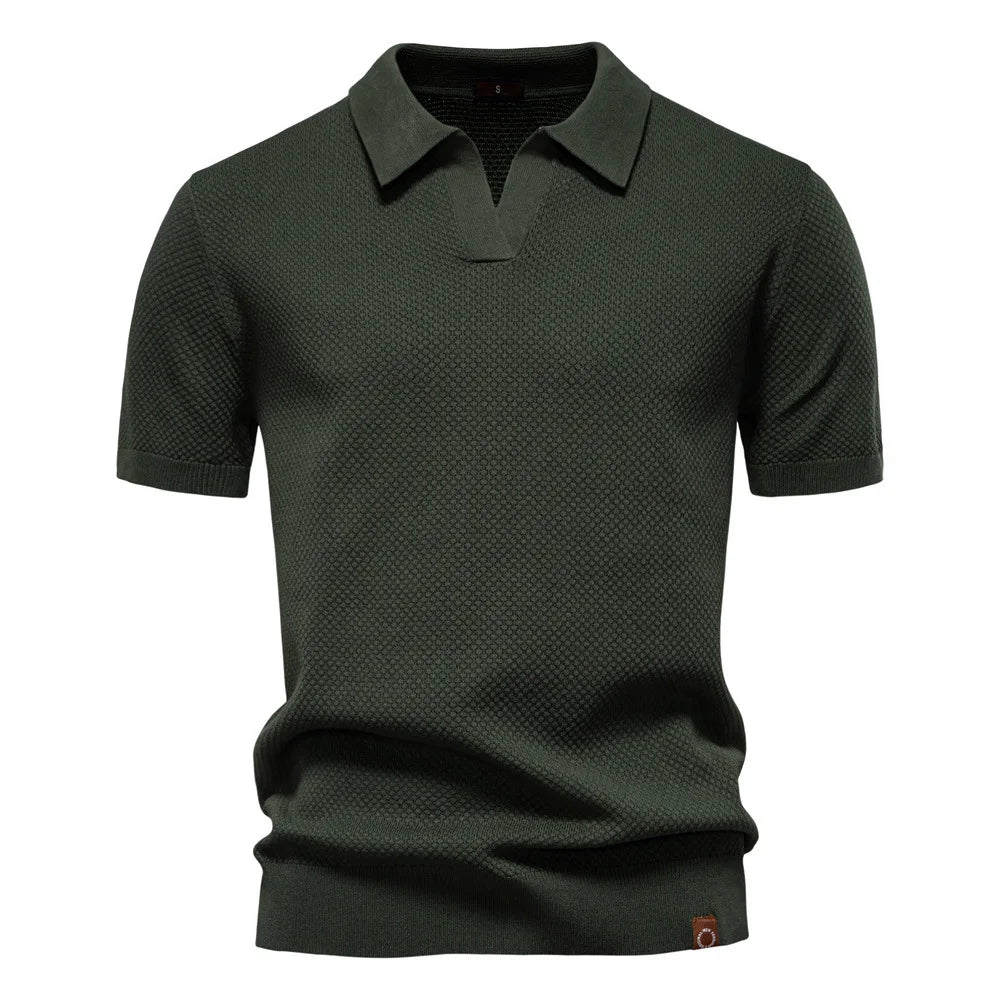Men's Smart Casual Solid Color Polo Shirt — Short Sleeve Loose Fit Breathable Summer Top