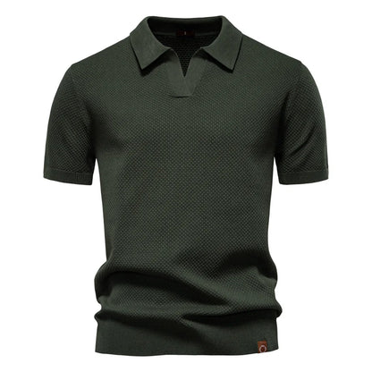Men's Smart Casual Solid Color Polo Shirt — Short Sleeve Loose Fit Breathable Summer Top