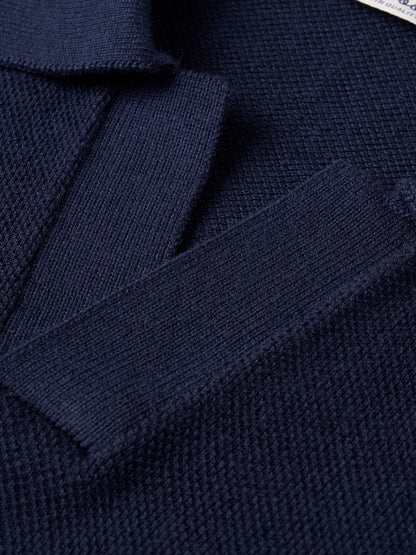 Men's 14G Fine Gauge Knitted Polo Shirt — Cotton Lyocell Blend Breathable Loose Fit Summer Top | 4 Colors S–XXXL