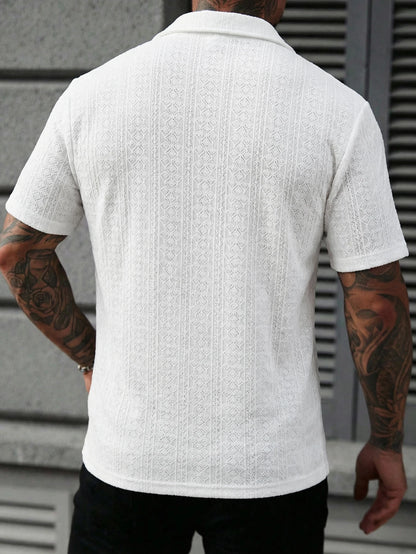 Men's Solid Color Streetwear Polo Shirt — Short Sleeve Breathable Stretch Summer Top