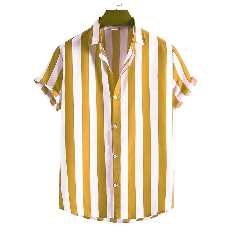 Men's Printed Short Sleeve Casual Shirt — Lapel Loose Fit All-Season Top | 8 Colors S–5XL