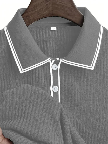 Men's Slim Fit Polo Shirt — Solid Color Short Sleeve Summer Top | 5 Colors S–XXL