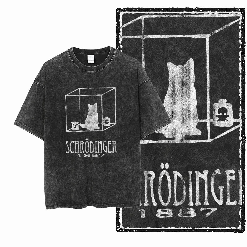 Men's Graphic Print Cotton T-Shirt — Acid Washed Vintage Streetwear Tee