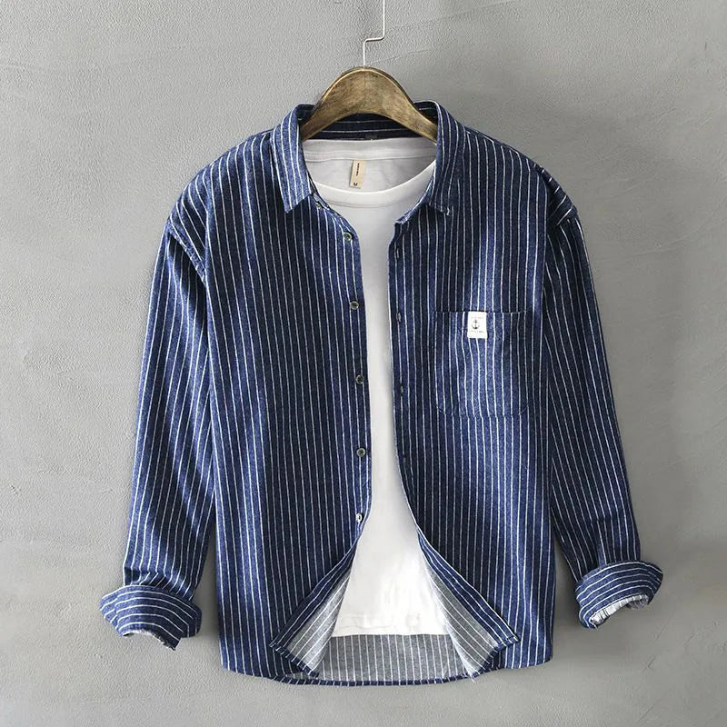 Men's Floral Gothic Long Sleeve Shirt — Square Neck Button Slim Fit Harajuku Casual Top