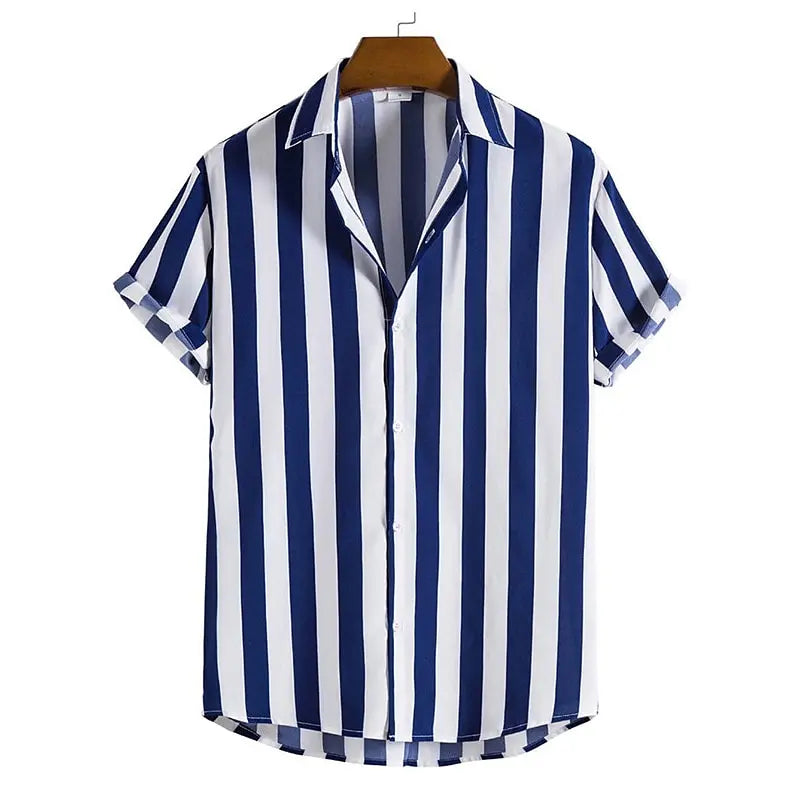 Men's Printed Short Sleeve Casual Shirt — Lapel Loose Fit All-Season Top | 8 Colors S–5XL