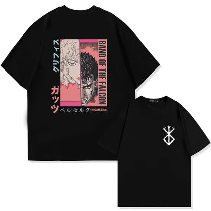 Men's Berserk Anime T-Shirt — Guts Graphic Tee 90s Dark Fantasy Manga Streetwear