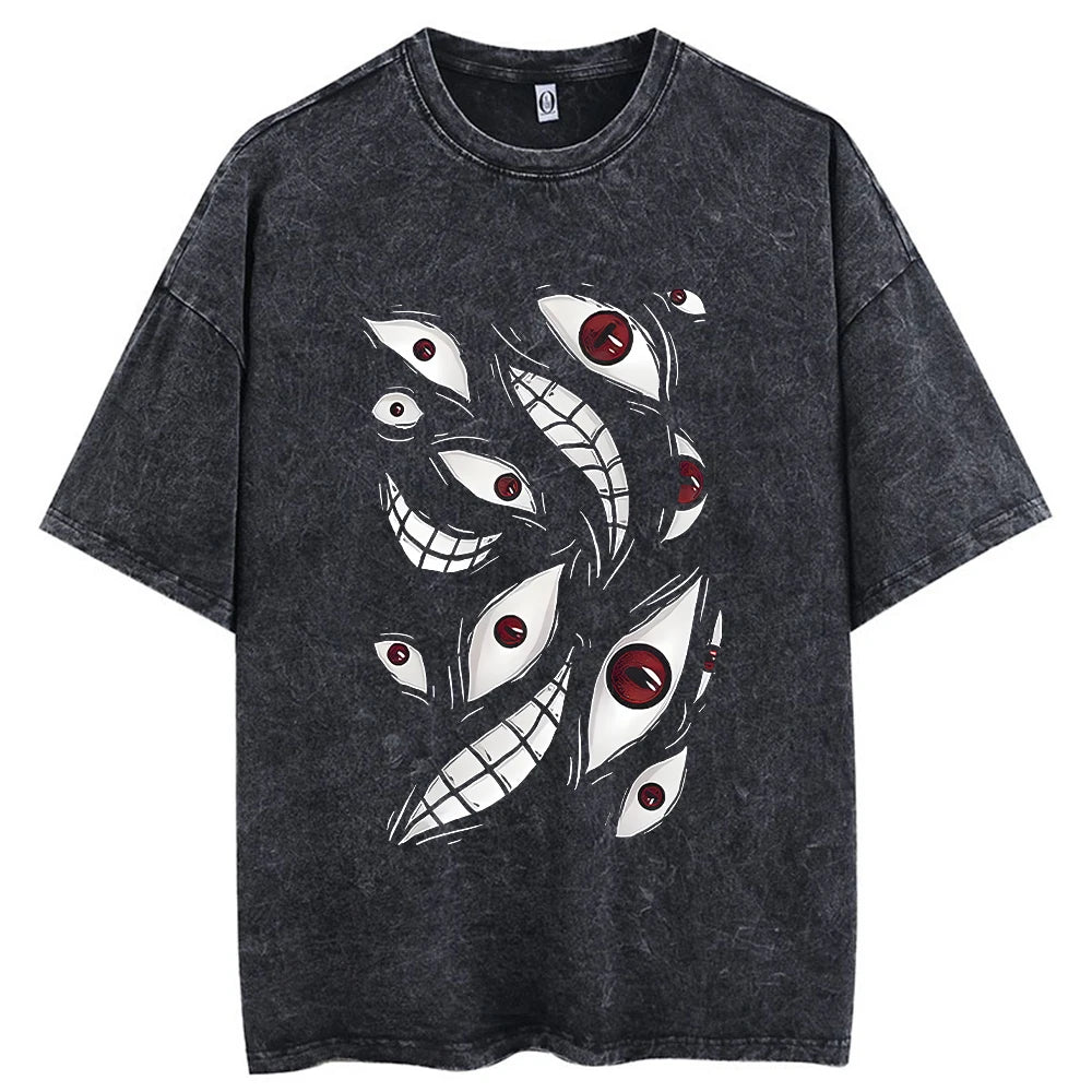Men's Hip Hop Streetwear Vintage Washed Anime Graphic T-Shirt — Harajuku Cotton Casual Loose Tee