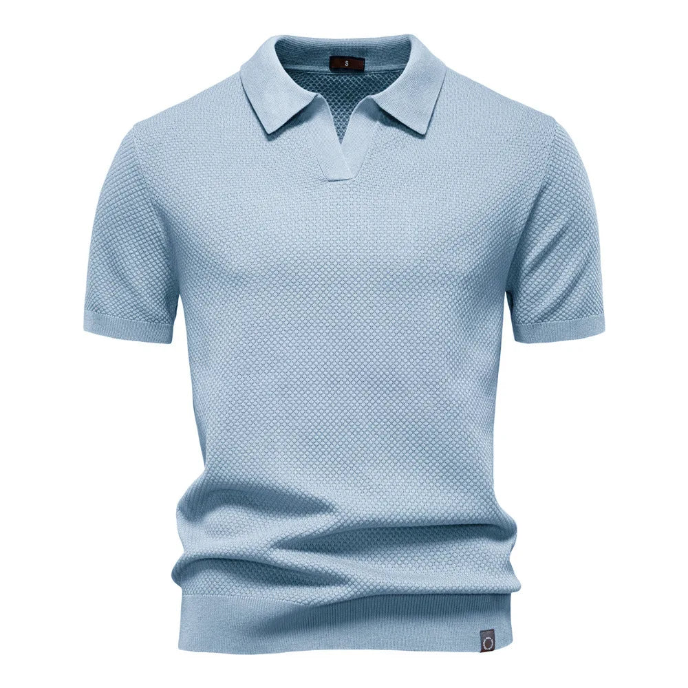 Men's Smart Casual Solid Color Polo Shirt — Short Sleeve Loose Fit Breathable Summer Top