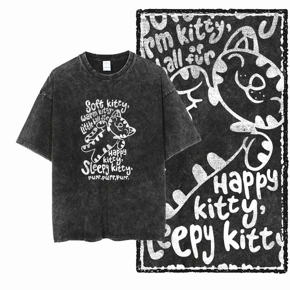 Men's Graphic Print Cotton T-Shirt — Acid Washed Vintage Streetwear Tee