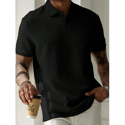 Men's Solid Color Polo Shirt — Breathable Short Sleeve Casual Streetwear Top