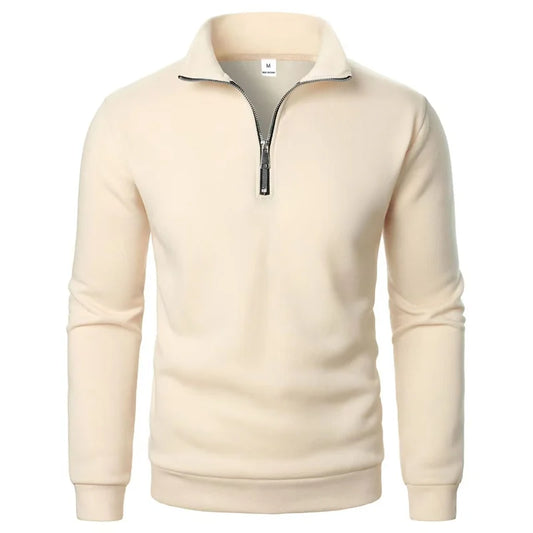 Men's Half-Zip Stand Collar Sweatshirt — Slim Fit Casual Pullover | 9 Colors S–XXXL