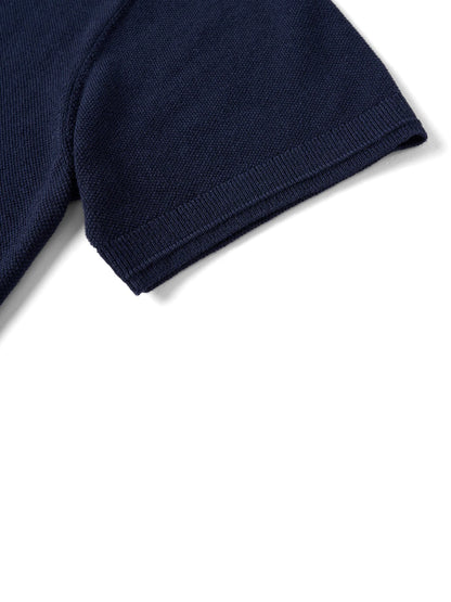 Men's 14G Fine Gauge Knitted Polo Shirt — Cotton Lyocell Blend Breathable Loose Fit Summer Top | 4 Colors S–XXXL