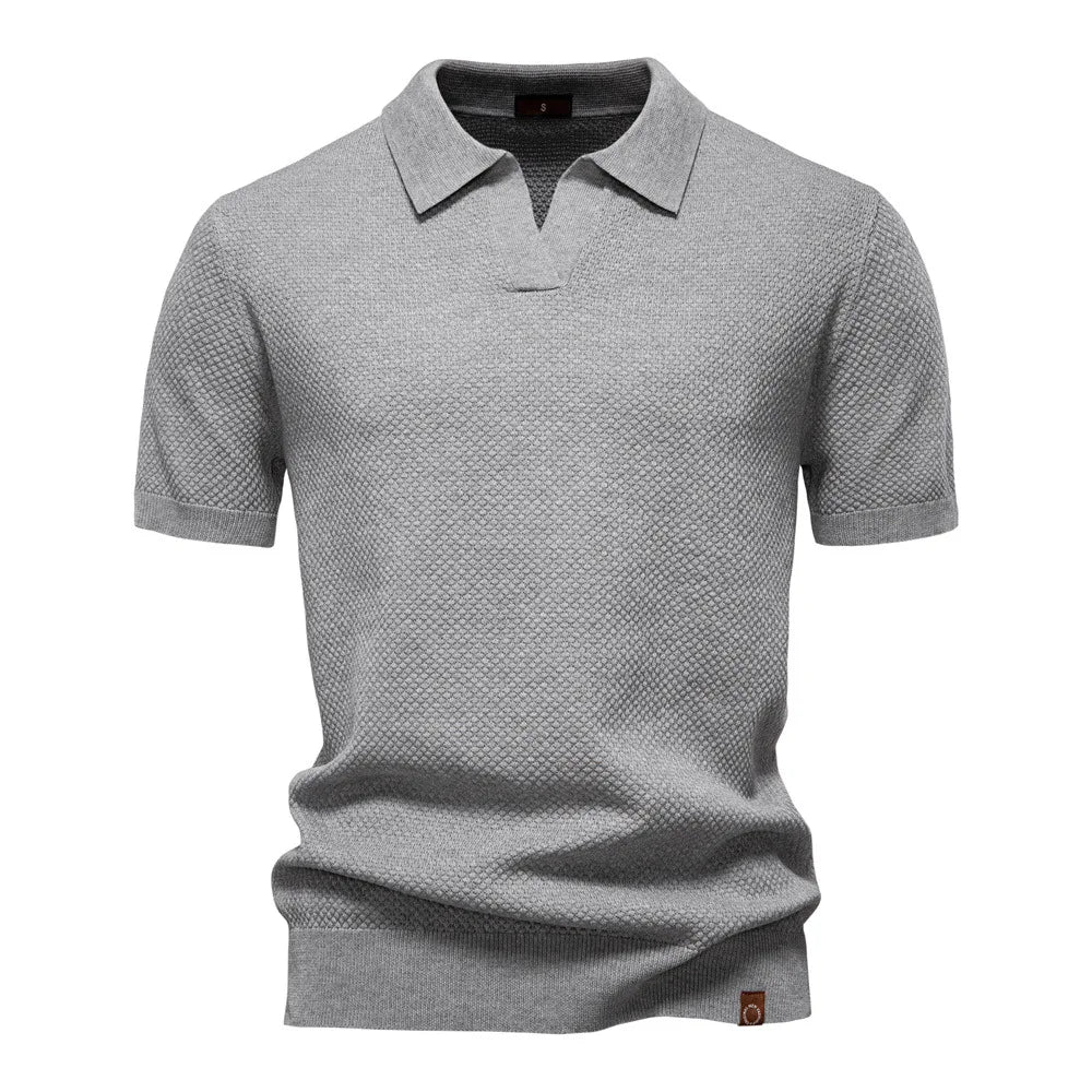 Men's Smart Casual Solid Color Polo Shirt — Short Sleeve Loose Fit Breathable Summer Top