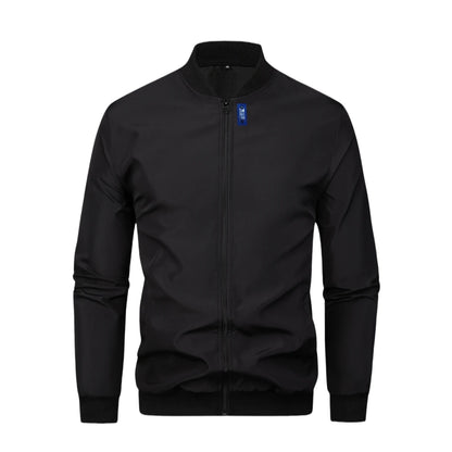 Men's Baseball Collar Jacket — Lightweight Zip-Up Casual Thin Coat