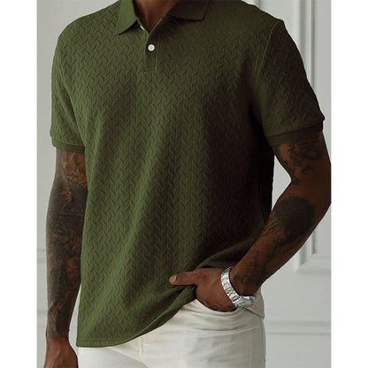 Men's Solid Color Polo Shirt — Breathable Short Sleeve Casual Streetwear Top