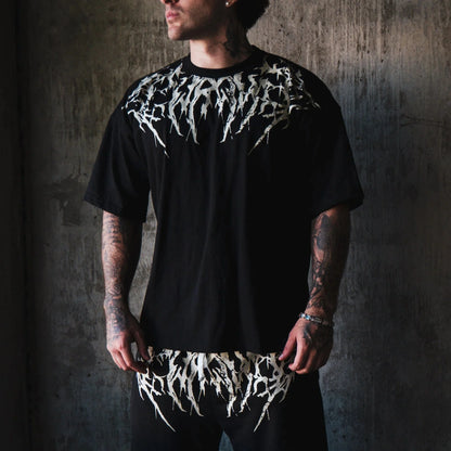 Men's Anime Graphic Oversized T-Shirt | Double-Sided Print 100% Cotton Streetwear Tee