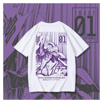 Neon Genesis Evangelion Unit-01 Oversized Graphic Tee — Anime Print Cotton T-Shirt for Men & Women