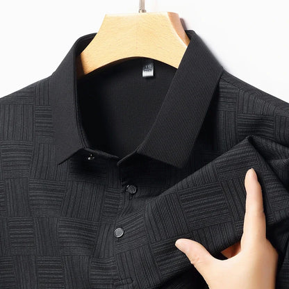 Men's Printed Business Casual Polo Shirt — Anti-Wrinkle Breathable Short Sleeve Summer Top
