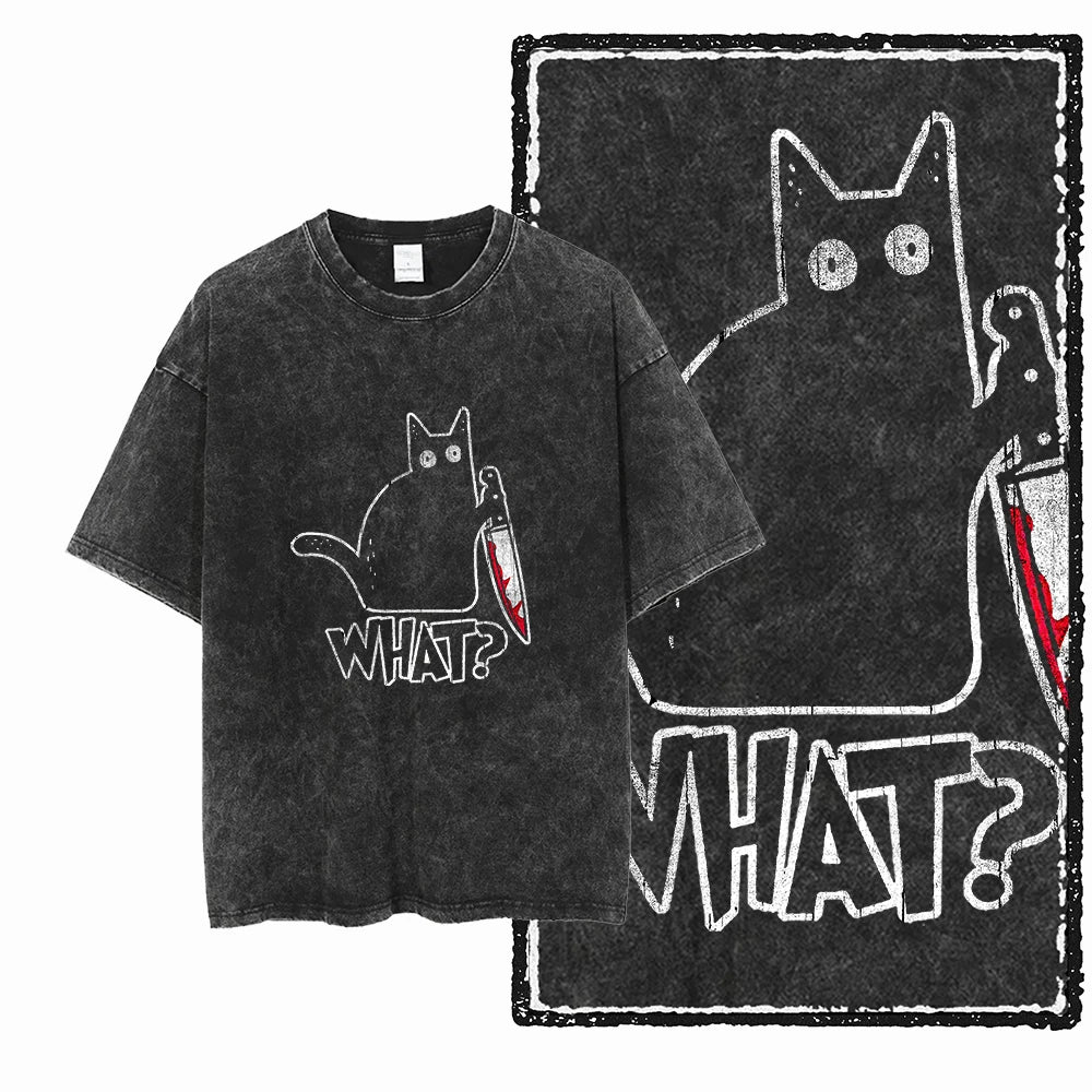 Men's Graphic Print Cotton T-Shirt — Acid Washed Vintage Streetwear Tee
