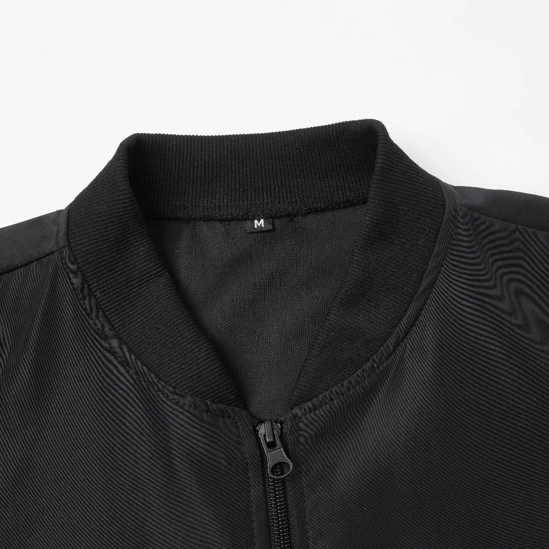 Men's Baseball Collar Jacket — Lightweight Zip-Up Casual Thin Coat