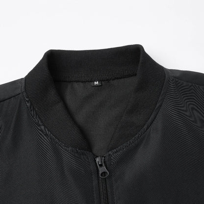 Men's Baseball Collar Jacket — Lightweight Zip-Up Casual Thin Coat
