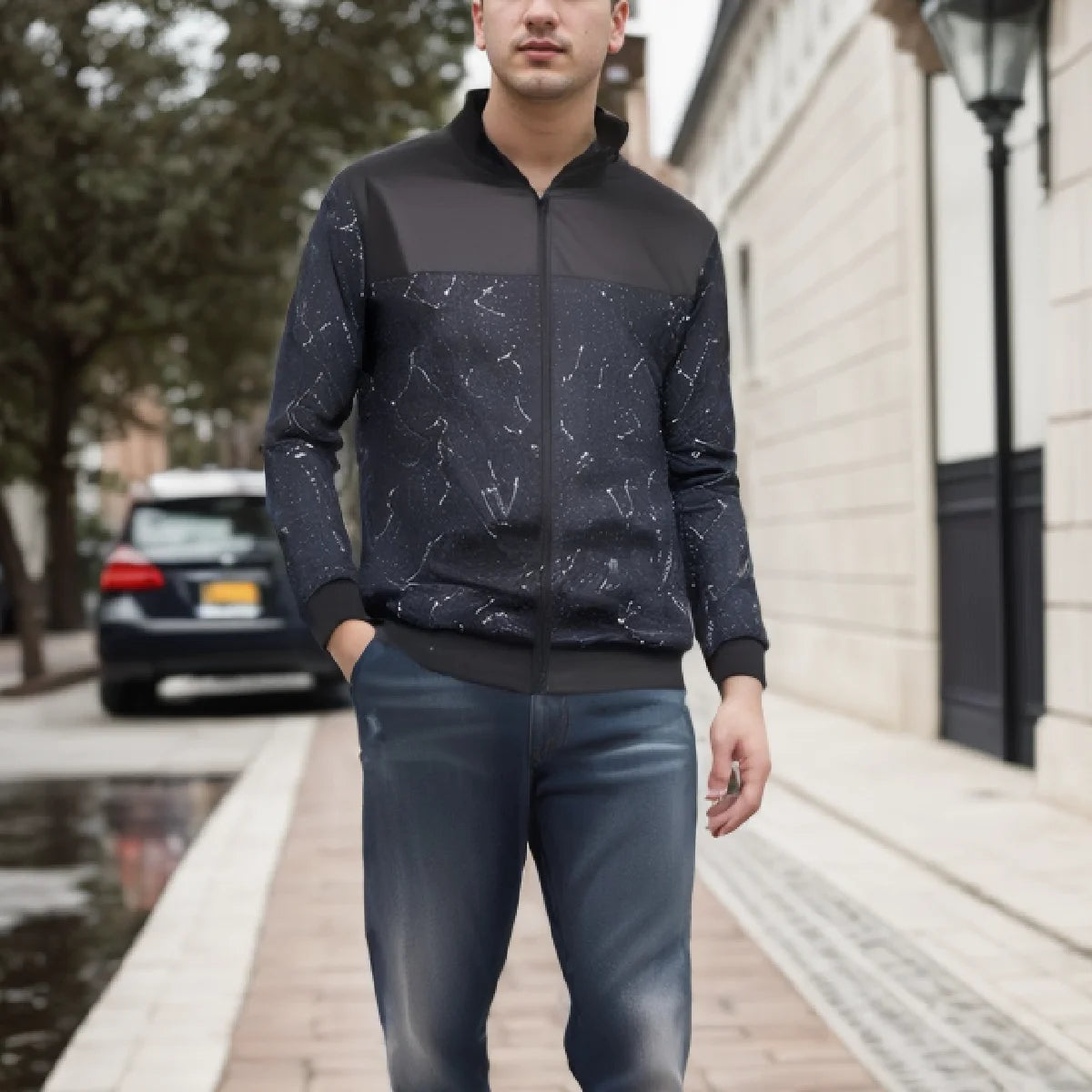 Men's Baseball Collar Jacket — Lightweight Zip-Up Casual Thin Coat