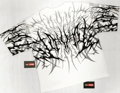 Men's Y2K Cyberpunk Gothic Graphic T-Shirt | Double-Sided Print Cotton Streetwear Tee