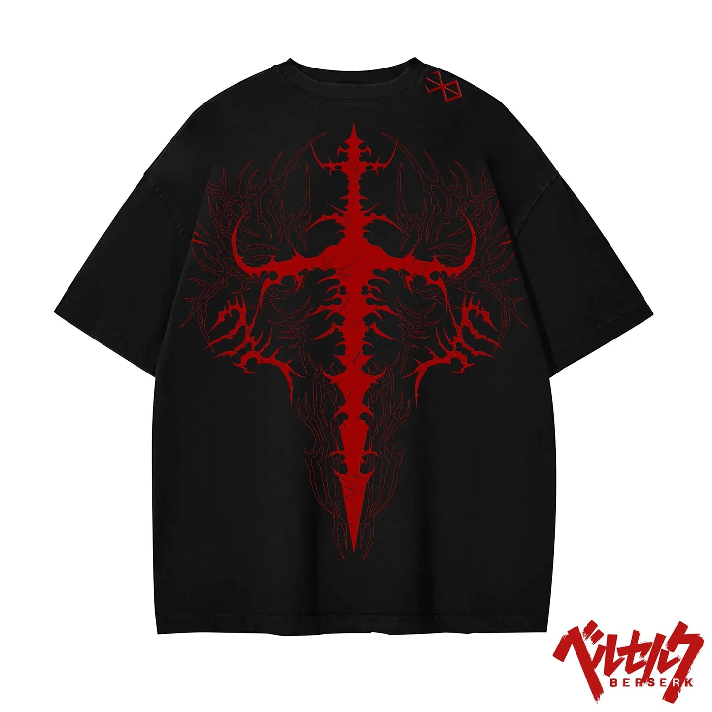 Men's Anime Graphic Oversized T-Shirt | Double-Sided Print 100% Cotton Streetwear Tee