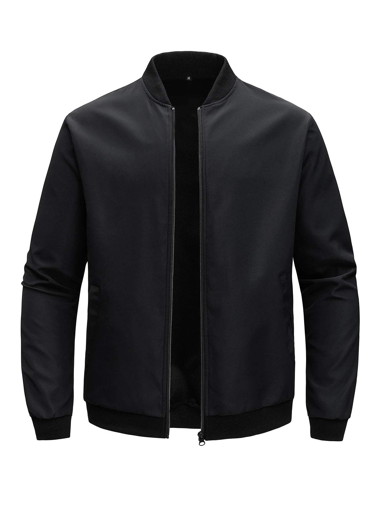 Men's Baseball Collar Jacket — Lightweight Zip-Up Casual Thin Coat