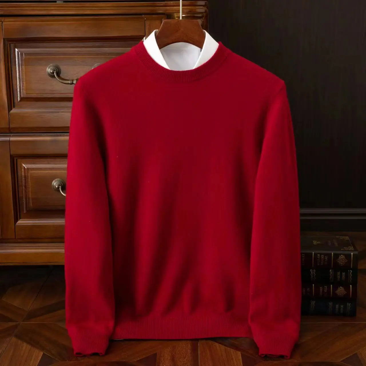 Men's Wool Knit O-Neck Pullover Sweater — Loose Oversized Korean Casual Top | Autumn Winter