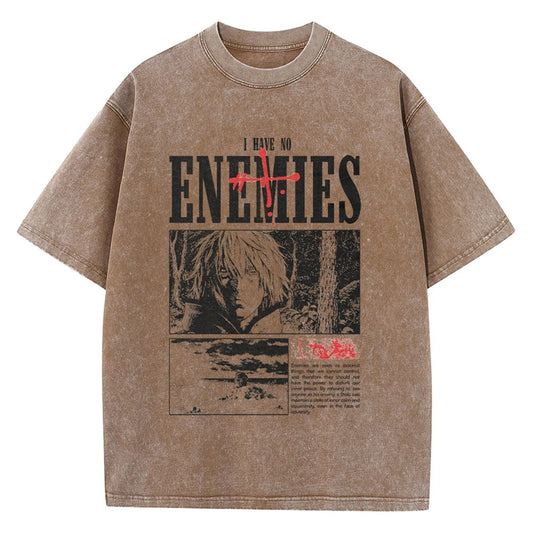 Men's Hip Hop Streetwear Vintage Washed Anime Graphic T-Shirt — Harajuku Cotton Casual Loose Tee