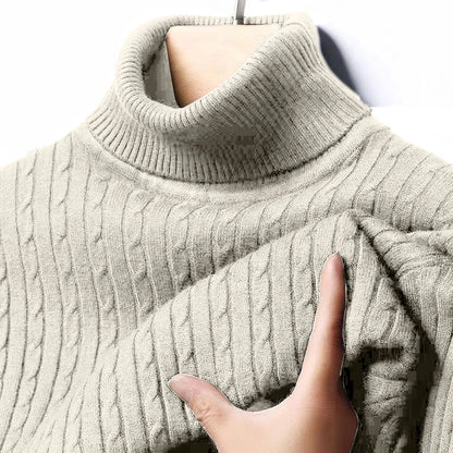 Men's Ribbed Turtleneck Knit Sweater — Warm Fitted Pullover | 10 Colors S–XXXL
