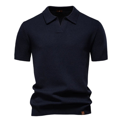 Men's Smart Casual Solid Color Polo Shirt — Short Sleeve Loose Fit Breathable Summer Top