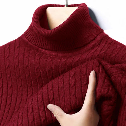 Men's Ribbed Turtleneck Knit Sweater — Warm Fitted Pullover | 10 Colors S–XXXL