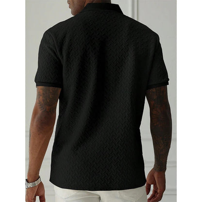 Men's Solid Color Polo Shirt — Breathable Short Sleeve Casual Streetwear Top