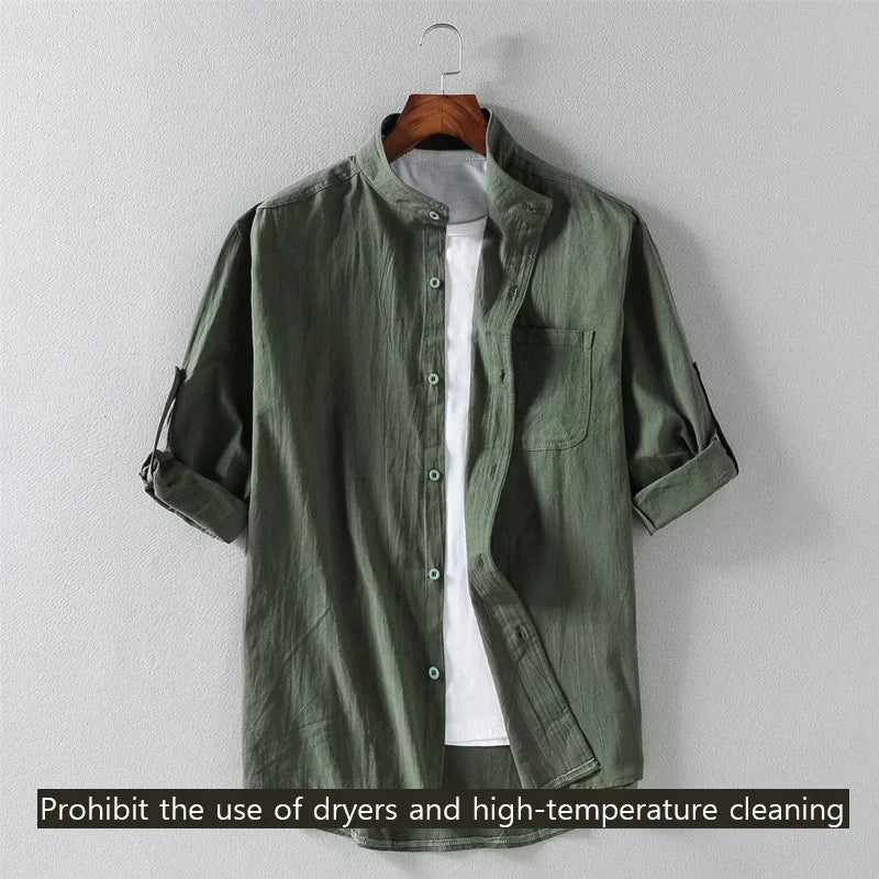Men's Cotton Half Sleeve Casual Shirt | Turn-Down Collar Summer Shirt