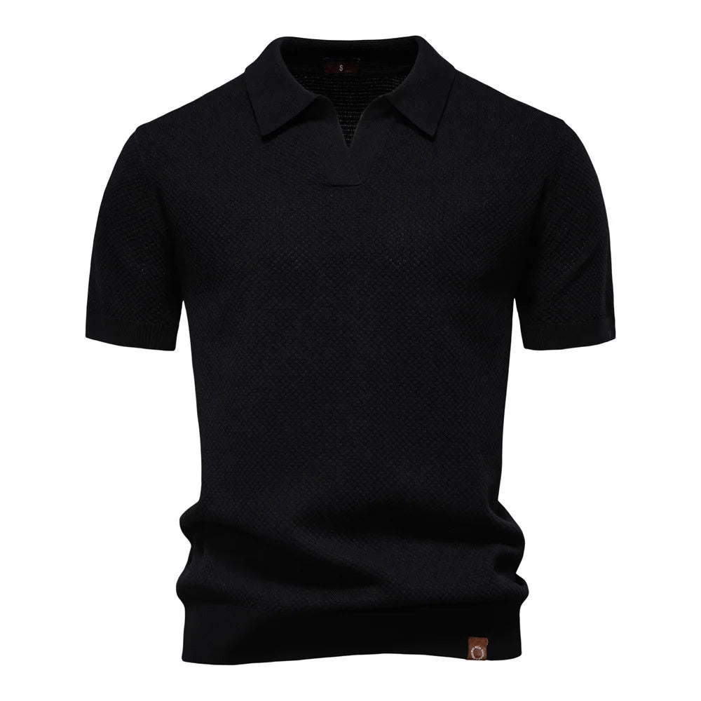 Men's Smart Casual Solid Color Polo Shirt — Short Sleeve Loose Fit Breathable Summer Top