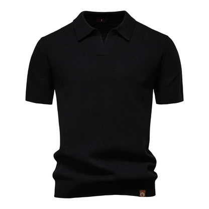 Men's Smart Casual Solid Color Polo Shirt — Short Sleeve Loose Fit Breathable Summer Top