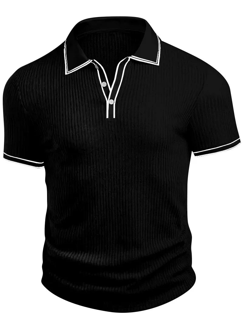 Men's Slim Fit Polo Shirt — Solid Color Short Sleeve Summer Top | 5 Colors S–XXL