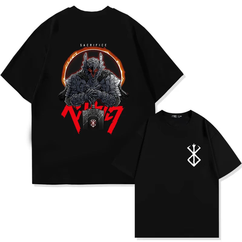 Men's Berserk Anime T-Shirt — Guts Graphic Tee 90s Dark Fantasy Manga Streetwear