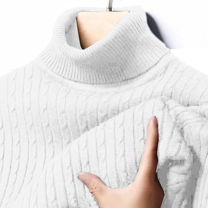 Men's Ribbed Turtleneck Knit Sweater — Warm Fitted Pullover | 10 Colors S–XXXL