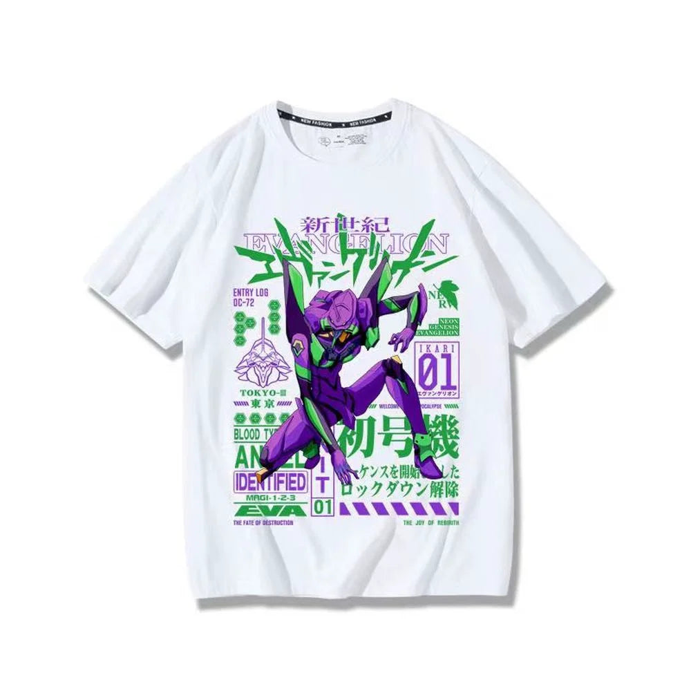 Neon Genesis Evangelion Unit-01 Oversized Graphic Tee — Anime Print Cotton T-Shirt for Men & Women